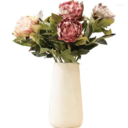 Dekorative Blumen Big Head Simulation Fake Flower Silk Hochwertige Pfingstrose Wohnzimmer Esszimmer Couchtisch Vase