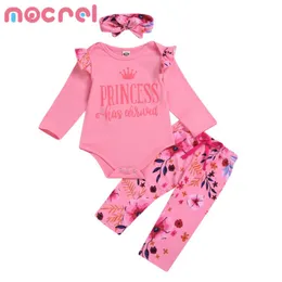 Clothing Sets Family Ins The Baby Girls Long-Sleeved Garment Printing Three-Piece Suit Trousers Head Scarf For