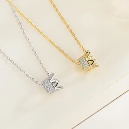 Pendant Necklaces Necklace For Women Crown Box Chain Simple Temperament Chic Clavicle Japan And South Korea Zircon Jewelry