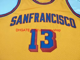 13 Sanfrancisco 1962-63 Wilt Chamberlain College Basketball Jersey size S-4xl 5xl personalizzato qualsiasi nome Nome Jersey