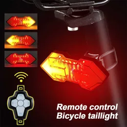 Światła USB Rowerowe tylne światło bezprzewodowe zdalne sterowanie sygnał Sygnał LED Rower Tylna nocna noc jazda bezpieczeństwo Lampa Ostrzeżenie 0202
