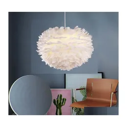 Kolye lambaları tüy ışıkları hanglamp lambası nordic tasarım parlaklık vintage çatı dekor yemek odası mutfak ev ışık fikstürleri LED damla dhyrj