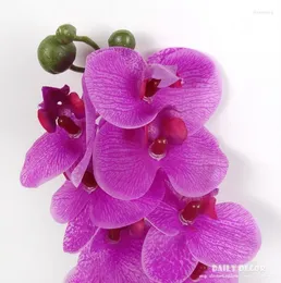 Dekorative Blumen Großhandel Real Touch Künstliche Schmetterlingsorchideen Kleine Filz-Latex-Mottenorchidee Hochzeit Phalaenopsis 12 Stück