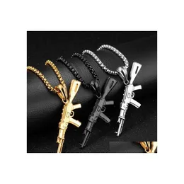 Collane con ciondolo Gioielli Bad Girl Uomo Accessori per feste Cuban Link Punk Collane Collana con catena in oro nero Ciondolo con consegna a goccia Dh0Cu