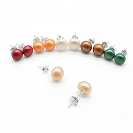 Stud 925 Sterling Sier Pearl Earrings Freshwater Ctured Button Pearls Love Wish Earring for Womengery Drop Delivery DHMSF