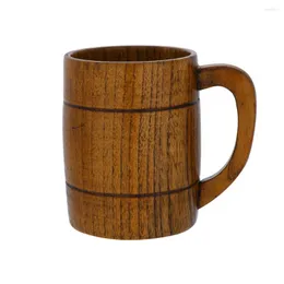 Mugs Retro Natrual High Quality Jujube Wooden Coffee Mug Healthy Belly Tea Cup Handgrip Juice Beer Taza Tankard Tumbler Cups And