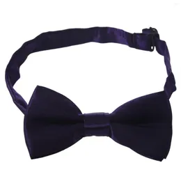 Suspenders Children Kids Boys Girls Clip-on Elastic Adjustable Braces With Cute Bow Tie Dark Purple