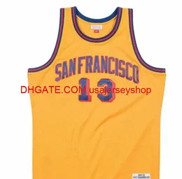 مخصص الرجال الشباب شباب vintag Sanfrancisco 1962-63 Wilt Chamberlain College Basketball Jersey S-4XL 5XL Custom أي اسم رقم Jersey