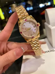 Montre automatique pour femme, boîtier en acier de précision 316 avec cristal Swarovski, diamant, ceinture en acier à cinq perles, boucle originale, montre pour femme 26 mm