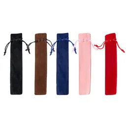 Multi Color Single Velvet DrawString Pen Pouch Sleeve Holder Pen Case Gift Pencil Bag