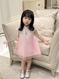 children Princess dresses summer kids girls pink sequined dress cute girl birthday party clothing