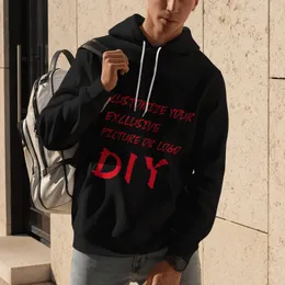 Męskie bluzy bluzy DIY 3D Print Street Hoodie z kapturem z kapturem z kapturem długoterminowy