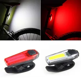 Lampor 500mAh cykel bakre ljus vattentät USB -laddningsbar säkerhetsvarningslampa ficklampa cykling bakljus luz traseira cykel 0202