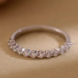 Кольцо для солица Моассанит Алмаз 2 мм/0,38CT 18K Золотые обручальные кольца Обручальные кольца 925 Стерлинговое серебро для женщин вечность