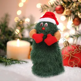 Decorações de Natal girando bonecas de árvores dançando cantando boneca elétrica de natal