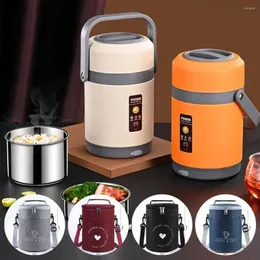 Dinnerware Sets 1.6/2L USB Electric Heating Lunch Box Office School Child Warmer Container Stainless Steel Bento For Kids