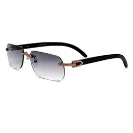 20 ٪ خصم 2023 رجل قرن طبيعي يقود UV400 Rimless Rectangle for Vintage with