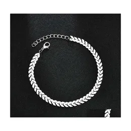 Anklets European And American Jewelry Double Fishbone Womens Summer Beach Foot Ring Wholesale 2172 T2 Drop Delivery Dhkna