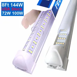 W kształcie V T8 4 stóp 8 stóp chłodnica drzwi LED Lights 36 W 72W 3600/7200LM Zintegrowane chłodne białe rurki LED Lekkie Crestech168