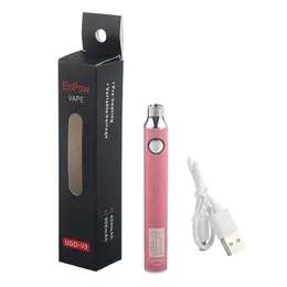 1st UGO V3 Vaporizer Pen Ecpow Förvärm Vape Pen Battery Justerbar Volt 100% Original Facotry Sale kommer med Micro USB Charger Cable