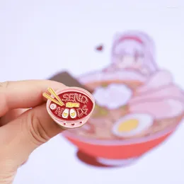 Brooches Noodle Pin Japanese Noodles Enamel Ramen Bowl Chopsticks Heart Egg Badges Food Kawaii Jewelry