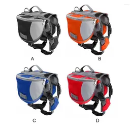 Dog Car Seat Covers Pet Saddle Bag Portable Reusable Solid Color Lifting Handle Casual 4 Season Reflective Adjustable Saddlebag Orange S