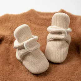 Första Walkers Kidsun Baby Shoes Socks Winter Warm Boys Girls Non-Slip Toddler Född inomhusskor