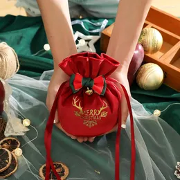 Decorazioni natalizie Borsa regalo in velluto Regali Navidad Manico di mela caramellata Decorazione per albero di Natale da appendere Anno 2023