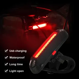 S Rücklicht wasserdichtes Reitreiten hinter LED USB -Ladung MTB Cycling Tail Bicycle Light Lampe Farol Para Bike 0202