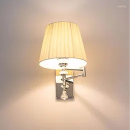Duvar lambası Modern Sconce Lights Luminaria Başucu Okuma Salıncak Kolu E27 Kristal Banyo