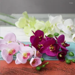Dekorativa blommor eleganta 3D Phalaenopsis orkidéer för matbord heminredning konstgjorda bröllop diy dekorationer 100 st/parti
