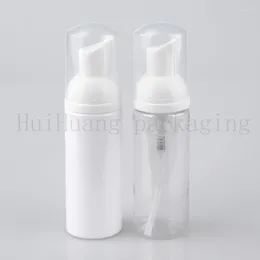 Garrafas de armazenamento 30pc 60ml Distribuidor de líquido para garrafa de estimação com bomba branca Cosmética plástica transparente de espuma