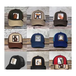 Boll Caps Original Farm Leopard Head Summer Trucker Cap Mesh Snapback Hip Hop Hatts For Men Brodery Animal Baseball Hat Drop Deliv Dhn0t