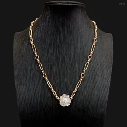 Chaker Natural Stone Gold Chain Pingled Raw Pingente Cara de Jóias de Mulheres em camadas