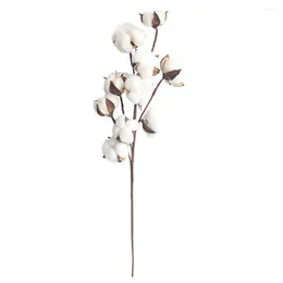 Decorative Flowers Cotton Stems Branches Farmhouse Flower Decor Garland Rustic Dried Twigs Fake Craft Floral Wreathartificialbouquets Faux