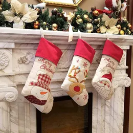 Decorazioni natalizie Calze Borsa regalo Camino Appeso Babbo Natale Pupazzo di neve Renna Personaggio natalizio Goccia dell'albero