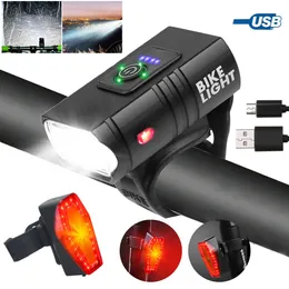 S USB دراجة أمامية قابلة لإعادة الشحن مع عرض طاقة 6 أوضاع مُنسيرة سلامة LIGHT Night MTB MTB LIGHT 0202