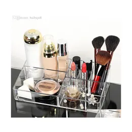 Förvaringslådor fack grossalencryl kosmetisk arrangör klar makeup smycken display box akrylfodral stativ rackhållare droppe dhk7v