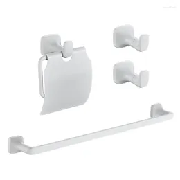 Acessório de banho Conjunto de banheiro branco Aço inoxidável 304 Montagem de parede Toalha única barra de papel