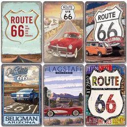 Route 66 Poster Vintage Metal Kalay İşareti Retro Yol İşaretleri Araba Metal Plak Duvar Dekoru Bar Barı Pub Kulübü benzin İstasyonu 20CMX30CM WOO
