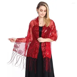 Sciarpe Paisley Floral Paillettes Elegant Women Cape Scialle Pure Color Hollow Wedding Party Scialli Sposa Damigella d'onore Boleros Wraps