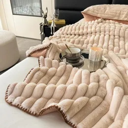 Coperte Coperta in pelliccia sintetica 150x200 cm spessa coperta invernale calda per divano 100x150 cm Copriletto in flanella super morbida di alta qualità