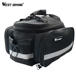 Panniers West Bisiklet Bisiklet Çantaları Bisiklet Arka Koltuk Yolu MTB Çanta Pannier Siyah Bagaj Çanta Yağmurluk Bisiklet Aksesuarları 0201