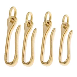 Nyckelringar 3 storlekar Solid mässing Keychain Key Ring Belt U Hook Wallet Chain Fish