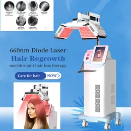 Crescimento vertical de restaura￧￣o r￡pida de cabelo a laser 660nm Diodo Diodo Laser Perda de cabelo M￡quina de tratamento M￡quina Anti-ara