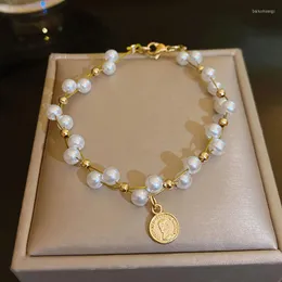 Bangle Classic Pearl Miedziana Bransoletka dla kobiet przyjęcie urodzinowe Wending Prezent Wakacyjna biżuteria modowa B001