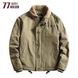 Giacche da uomo Giacca invernale vintage da uomo spessa calda fodera in cashmere Parka da uomo giacca a vento da esterno bomber militare Chaqueta Hombre M6XL 230203