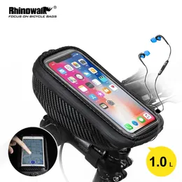 Panniers s Rhinowalk 2020 New Waterproof Hard Shell Bicycle 6.5 Inch Phone Holder Shockproof Bike Top Tube Handlebar Bag Cycling 0201