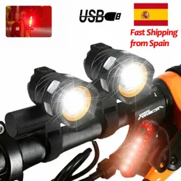 s Zoombare Vorderrad-LED-Fahrradlampe USB wiederaufladbarer Scheinwerfer 3 Modi Licht mit eingebautem Akku 0202