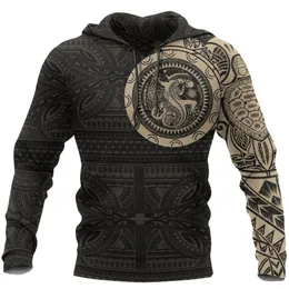 Męskie bluzy bluzy moda moda retro mężczyźni Viking wilk i smok tatuaż 3D na całym wydrukowanym mężem bluza unisex vintage długie rękawy 230203